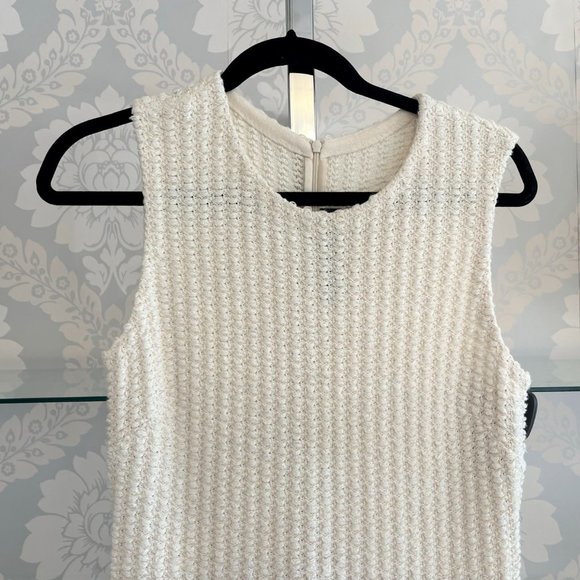 ST. JOHN Black Label Cream/Ivory Knit Wool Blend Sheath Dress - Picture 3 of 8